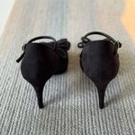 Lulu Townsend  Black Mesh Bow Pointed Toe Ankle Strap High Heels Sz 8 Photo 7