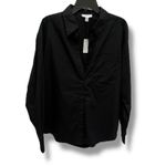 Topshop  oversized black button down shirt women's size 10 NWT Photo 2