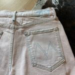 MOTHER Ultra High Waisted Tomcat Kick Fray Denim Shorts Washed Light Pink 29 Photo 9