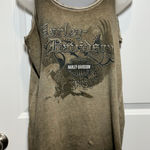 Harley Davidson Motorcycles Eagle Graphic Tank Top Women's L Brown Distressed Size L Photo 0
