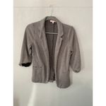 Skies Are Blue  Gray Textured Knit Blazer 3/4 Sleeve Open Front Women's Small Photo 3