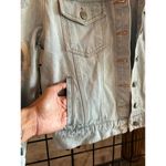Miami Womens Denim Jacket Sz Medium Light Wash Embroidered Jean Boho Blue Photo 2