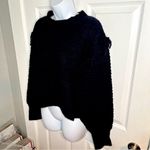 Treasure & Bond  Mixed Stitch Balloon Sleeve  Fringe Sweater Black Crew S NWT Photo 6