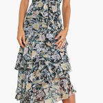 Petal and Pup Amren Floral One-Shoulder Tiered Asymmetric Dress Size 14 Photo 0