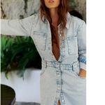 ZARA NWOT Z1975 DENIM MIDI DRESS Bloggers Fave Sold OUT Blue Photo 8