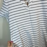 Lands' End Lands’ End Women’s White Gray Striped Shirt Dress 4 Photo 3