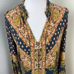 Free People Boho Navy Magic Mystery Tunic Dress Bell Sleeves XS Photo 6
