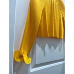 Tibi  Pleated Cropped High Neck Top in Sunday Yellow Sz XS Photo 3