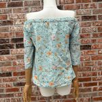 Anthropologie  LAIA Pastel Green Floral Off-Shoulder Top / L / EUC Photo 8