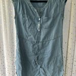 Eddie Bauer Chambray Button Front V-neck Waist Cinched Tie Shirt Dress Petite 2 Photo 1