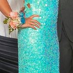 Sequin Prom Dress Blue Size 6 Photo 2