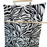 Abstract Zebra Print Long Scarf 26x70 Black White‎ Indie Sleaze Streetwear READ Photo 6