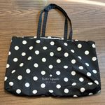 Kate Spade Extra Large Beach Tote Fabric Black White Bag Polka Dot Photo 0