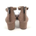 Soft Surroundings  D'Orsay Closed Toe Ankle Strap Faux Suede Slip On Block Heel Photo 4