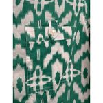 Chico's CHICO’S Green White Ikat Button Down Shirt 1 M 8 Boho Coastal Resort Travel Photo 1