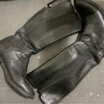 Tory Burch  Black Christy Tumbled Leather Stretch Riding Boots Photo 2