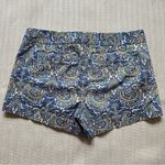 J.Crew City Fit Stretch Shorts in Blue and Gold Paisley Size 2 Photo 4