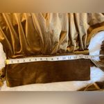 Good American Velvet Copper Golden Long Sleeve V-neck Blouse Size 0 Photo 5