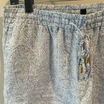 Ellen Tracy  Medium Light Blue Paisley Print Linen Shorts Photo 1