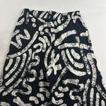 Haute Hippie  Black Linen Blend Batik Printed Wide Leg Pant M Photo 6