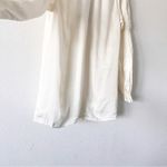 Veiled Ruffle Cinched Long Sleeve Blouse in Off White Photo 3