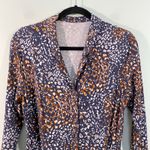 Garnet Hill Women Mixed Print Mavis Button Up Tie Waist Knit Dress Size S Photo 1