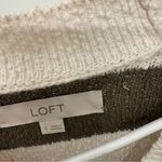 Loft  Striped Cream and Green Cardigan Sweater Photo 2