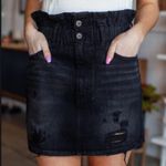 Vervet Super High Rise Distressed Skirt Medium Black Photo 1