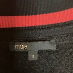 Maje  Black Jispe Textured Asymmetric Elastic Waist Pull On A-Line Mini Skirt L Photo 3