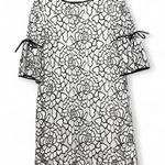 Sandra Darren size 10 white and black lace dress with flared sleeves Photo 0