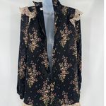 Amur Silk Devin Dress Sz 6 Whimsigoth Floral Romantic Cottage Ruffle Victorian Black Photo 7