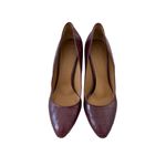 M GEMI Burgundy Croc Embossed Leather Heels Size 40 / US 10 Red Photo 5