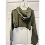 Naked Wardrobe  Hoodie Size Medium Olive Green Cropped Zip Up NWT Womens ! Photo 6