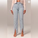Abercrombie & Fitch The Skinny High Rise Light Wash Slit Front Jeans Size 29/8 Photo 6