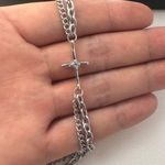 Double Layer Star Charm Bracelet for Men Women Streetwear Hip Hop Unisex Style Silver Photo 3