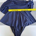 J.Crew Navy Blue Tiered Strapless or Spaghetti Strap One Piece Swimsuit Size 4 Photo 8