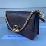 Michael Kors MK Sonia Medium Snake Embossed Leather Shoulder Bag - Merlot Photo 4
