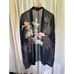 Dawn Hangzhou Liming Textiles 100% Silk Sheer Floral Open Kimono One Size Black Size undefined Photo 4