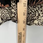 Source Unknown Womens Size Small Reversible Floral Print Midi Skirt Black Tan Ruffle Hem Rayon Photo 6