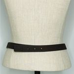 Brown Leather Belt with Gold Hammered Metal Bar 34” Photo 6