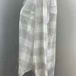 Lou & grey Dove Gray Buffalo Check Button Down Boyfriend Shirt Medium Photo 5