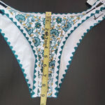 Bikinx Green and Gold Boho Print Bikini NWT Size Small Triangle Bikini Photo 7