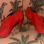 Guess Ondrea Vibrant Red Suede Stiletto Pointed Toe Heeled Ankle Boot 9M Photo 1