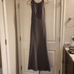 Hayley Paige Occasions  Bridesmaid maxi Dress 5714 Gunmetal Gray long chiffon 2 Photo 6