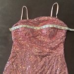 Women’s Pink Sequined Short Homecoming Party Dress Ruffle Hem CorsetBack Size 8 Photo 10