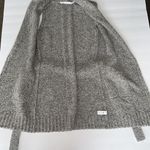 Athleta Wool Blend Sweater Vest Sz XXS Gray Belted Cardigan Sleeveless Collared Photo 3