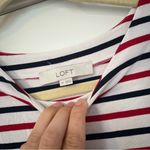 Loft  Striped Sleeveless Midi Dress with slit red, Blue, White pocket medium Photo 3