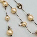 Betsey Johnson lucite leopard layer faux pearl necklace charms Photo 5