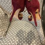 Louise et Cie NWOB  Burgundy Suede Lace-Up Heels Size 8 Pointed Toe Ankle Tie Photo 6