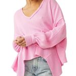 Free People Pink Long Sleeve Sweater Top Photo 0